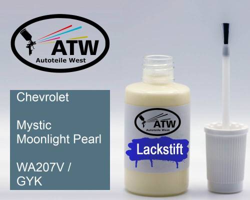 Chevrolet, Mystic Moonlight Pearl, WA207V / GYK: 20ml Lackstift, von ATW Autoteile West.